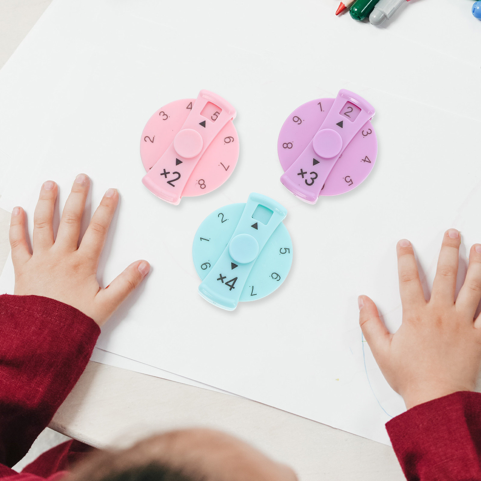 Kids Education Tips - เกมคำนวณคูณหารแบบหมุน 9 ชิ้น อุปกรณ์การเรียนรู้สำหรับเด็ก ใช้ในห้องเรียนและที่บ้าน