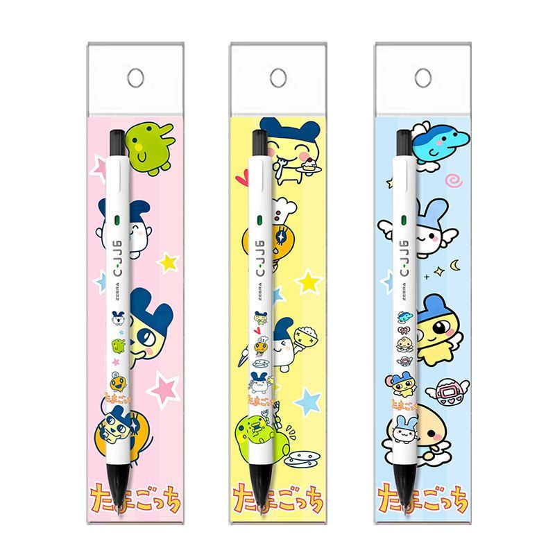 Bandai Model Tamagotchi - ปากกาเจลแบบยืดหดได้ลายทามาก็อตจิสุดน่ารัก หมึกสีดำ ของขวัญเครื่องเขียนสำหรับนักเรียนสอบและเรียน