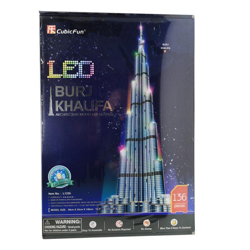 Kids Education In Dubai - 3D ปริศนาตึกดูไบเบิร์จคาลิฟา1.5ม. โมเดลกระดาษแบบทำมือของขวัญสุดสร้างสรรค์สำหรับเด็กของเล่นเพื่อการศึกษา T66