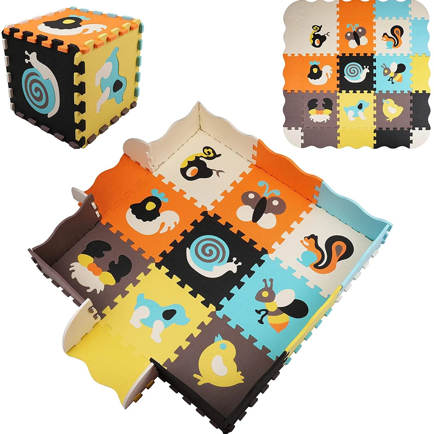 Kids Yoga Education - สัตว์รูปแบบเด็กเล่นเสื่อปริศนาของเล่นสําหรับเด็กเด็ก EVA โฟมโยคะ Crawling Mats ชั้น