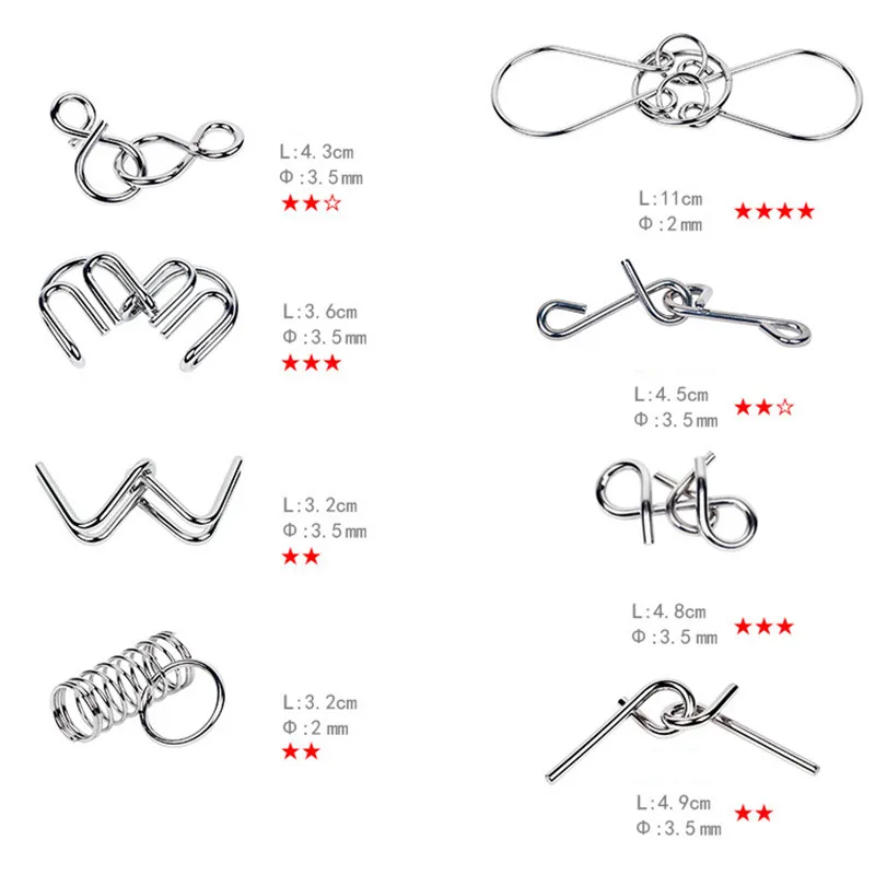 8ชิ้น/เซ็ตโลหะ Montessori ลวดป - Kids Education Material บทวิจารณ์และราคา