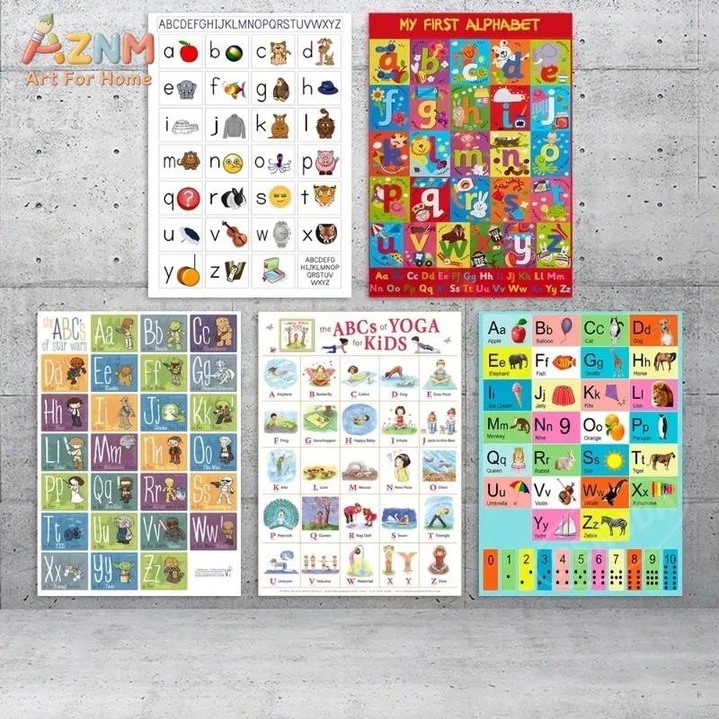 AZNM โปสเตอร์ผ้าใบไร้กรอบสำหรั - Kids Yoga Education บทวิจารณ์และราคา
