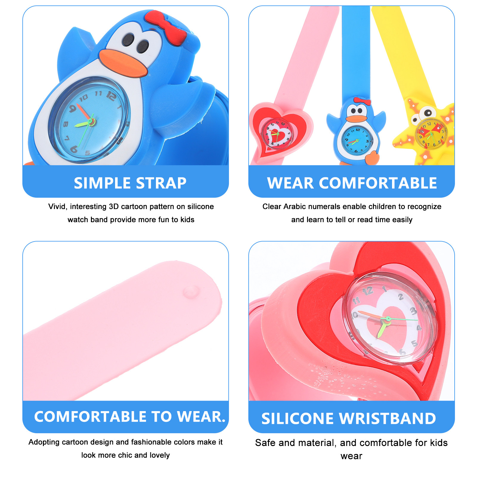 นาฬิกาข้อมือเด็กการ์ตูนซิลิโคน - Education Kids Ru บทวิจารณ์และราคา